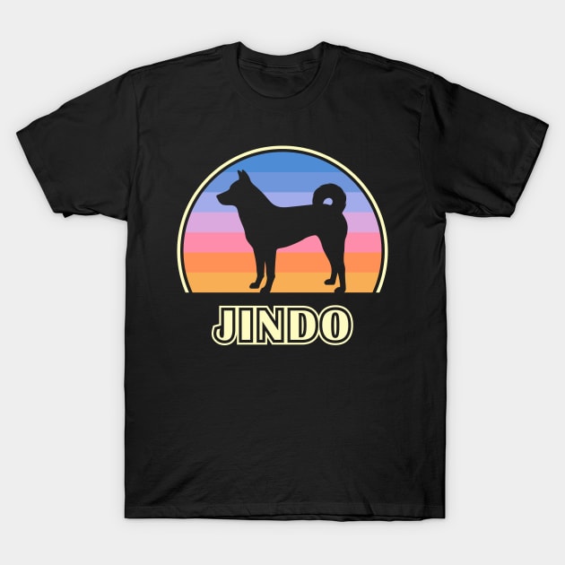 Jindo Vintage Sunset Dog T-Shirt by millersye